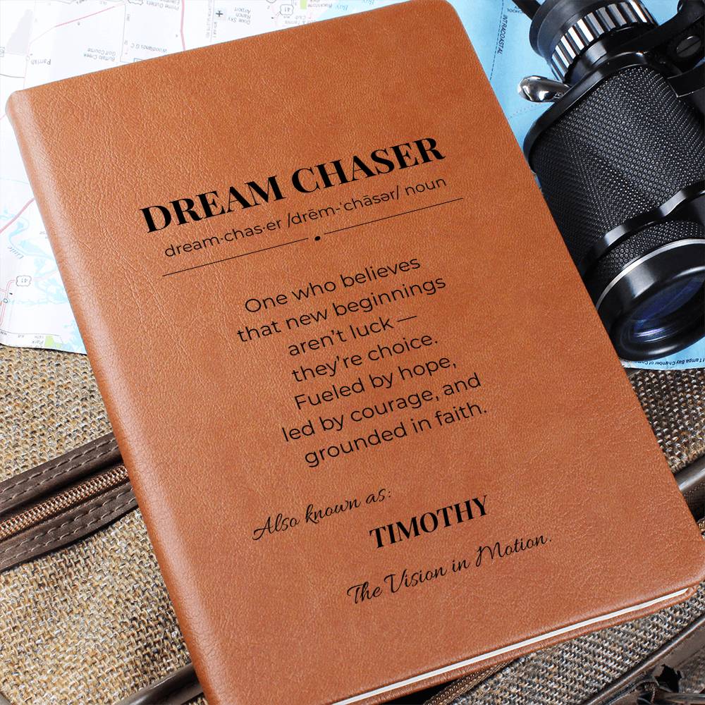 DREAM CHASER Journal – Daily Goal Planner & Manifestation Notebook for Ambition, Personalize, Customize Name