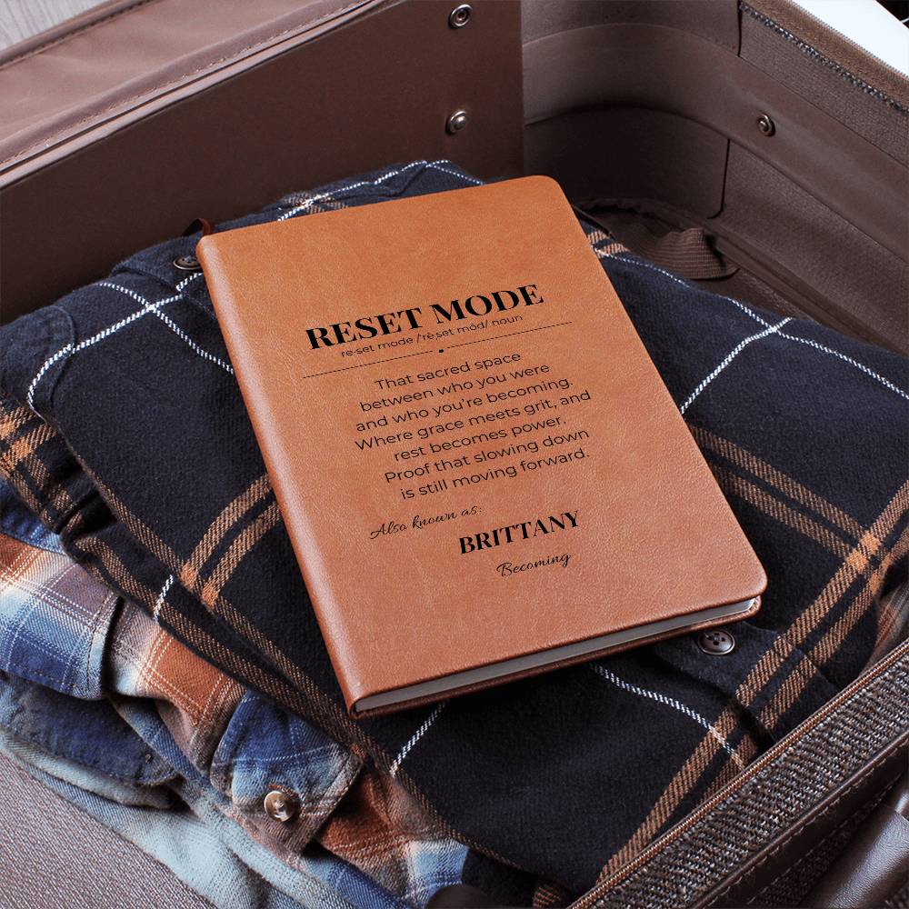 RESET MODE Productivity Journal – Daily Brain Dump & Mental Reset Stationery, Personalize, Customize Name