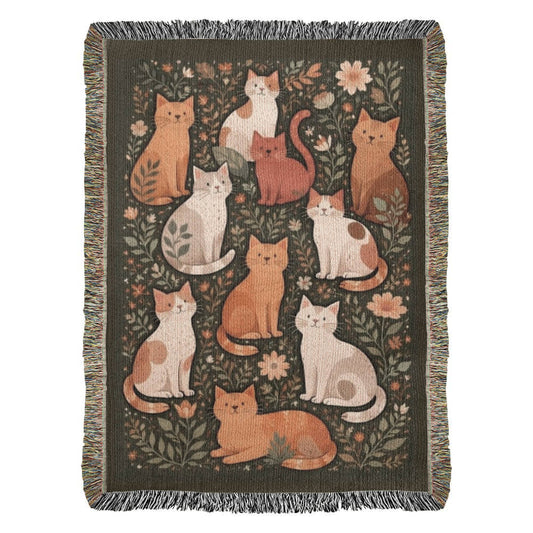 Gallery Edition Cat Woven Blanket – Luxury Cotton Tapestry for Home & Wall