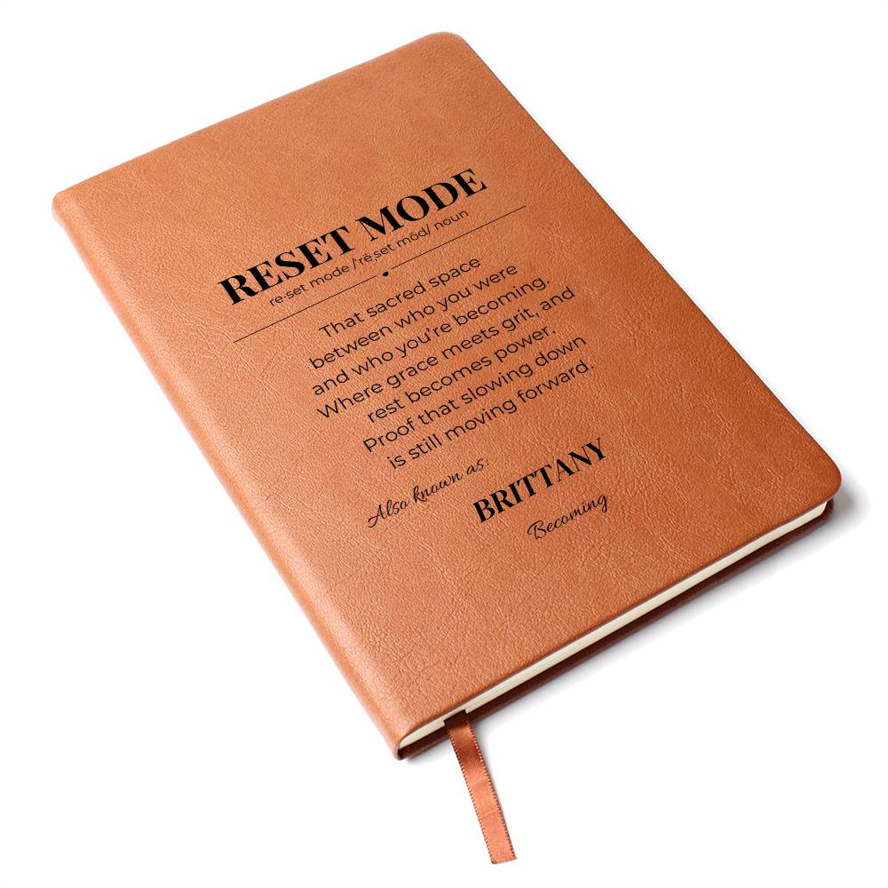 RESET MODE Productivity Journal – Daily Brain Dump & Mental Reset Stationery, Personalize, Customize Name
