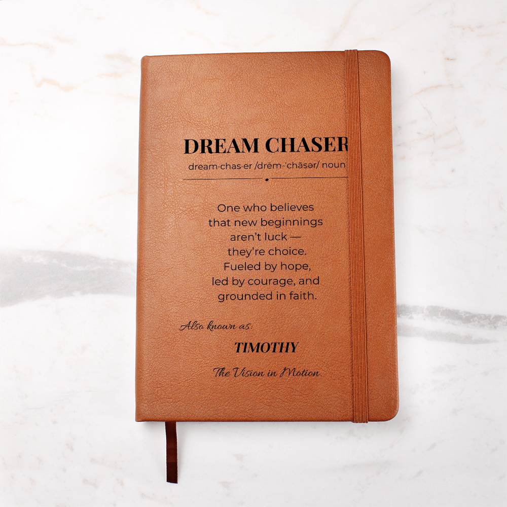 DREAM CHASER Journal – Daily Goal Planner & Manifestation Notebook for Ambition, Personalize, Customize Name