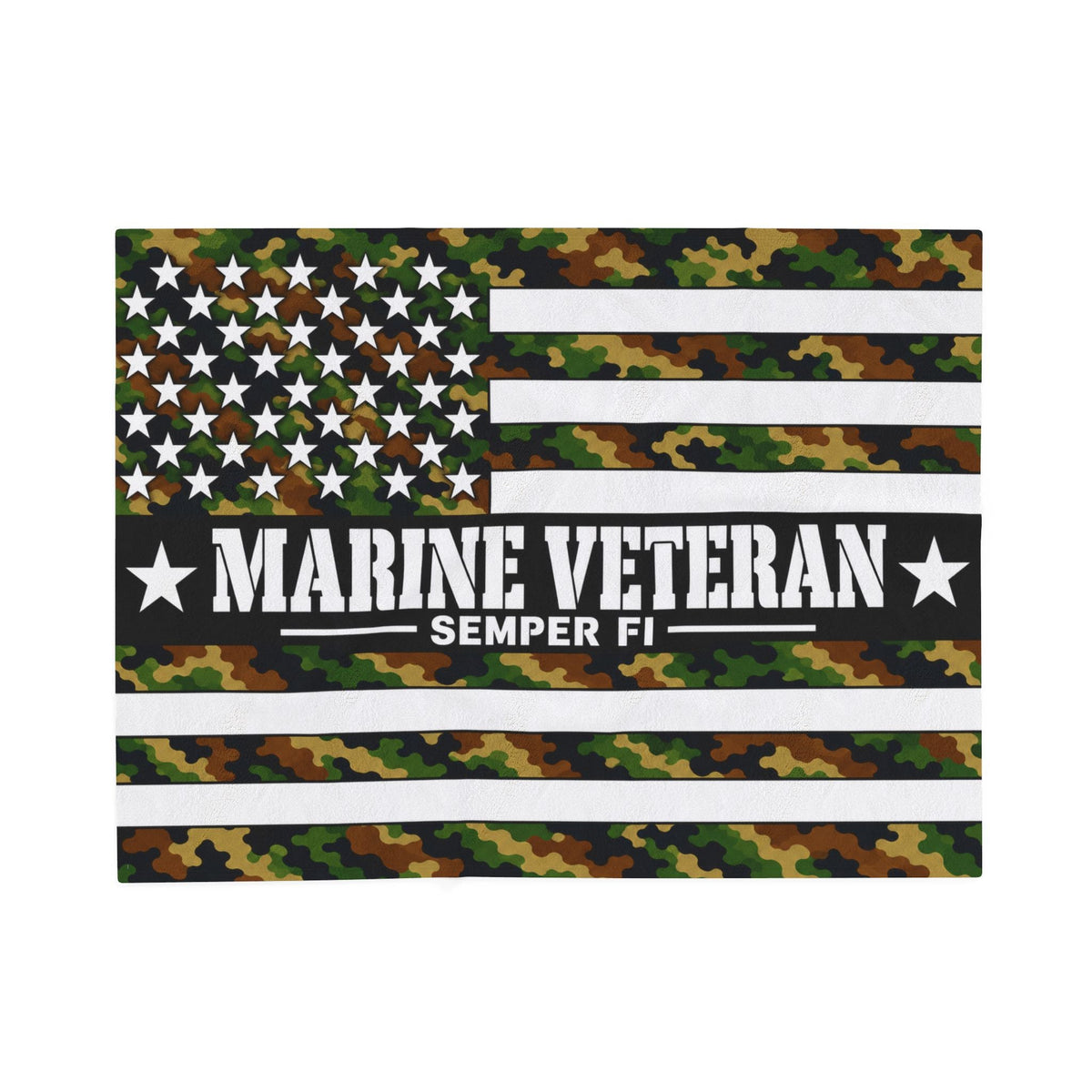 Marine Veteran Velveteen Blanket – Semper Fi | USMC Military Appreciation Gift