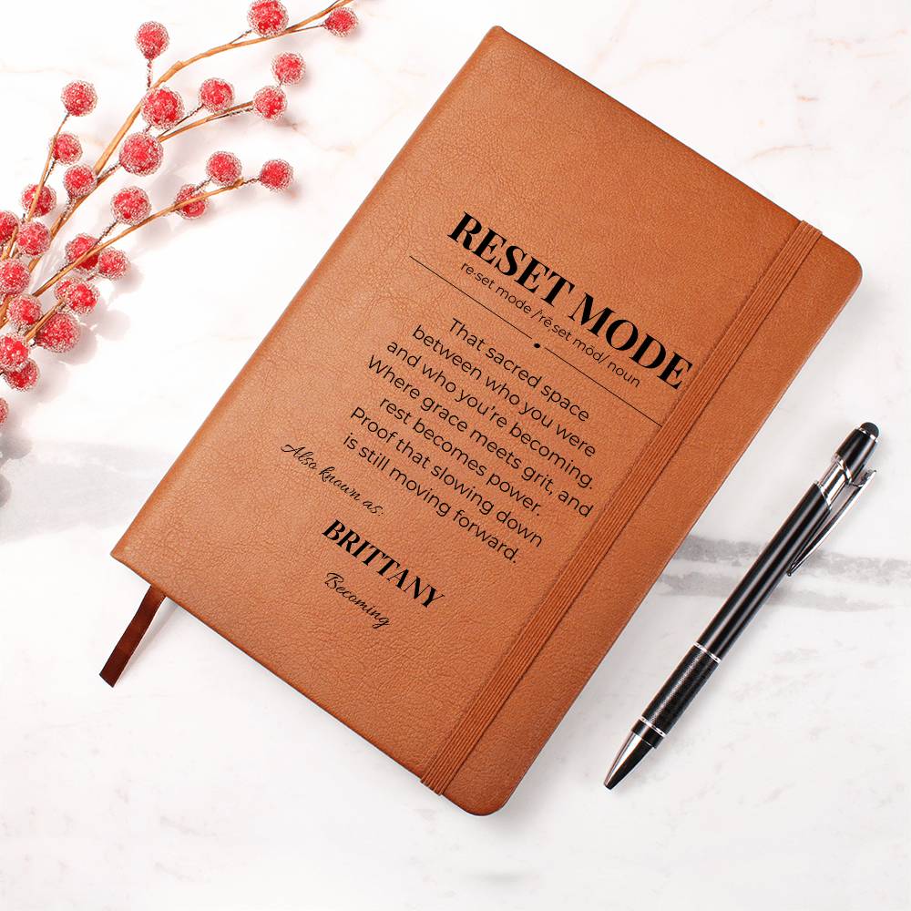 RESET MODE Productivity Journal – Daily Brain Dump & Mental Reset Stationery, Personalize, Customize Name