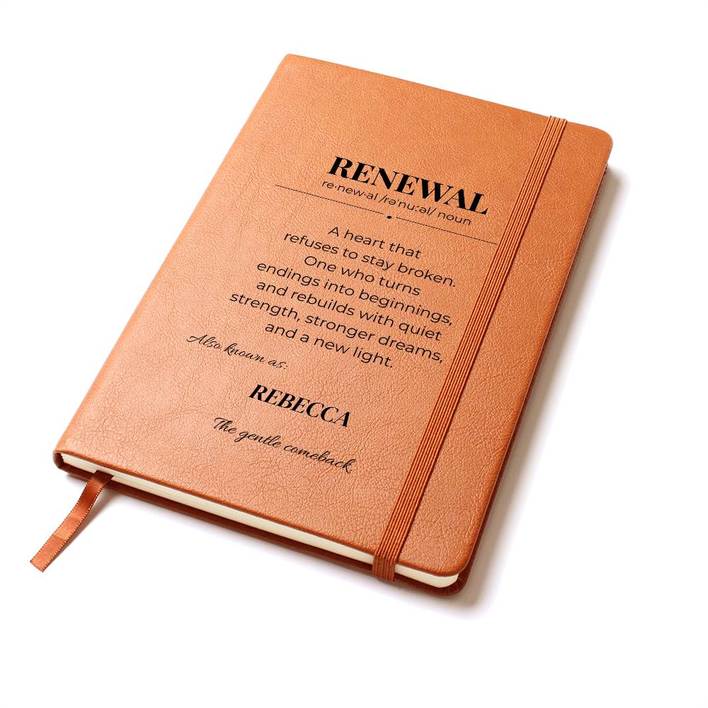 RENEWAL Guided Journal – The Perfect Gift for Fresh Starts, Growth & Positive Mindsets, Personalize, Customize Name