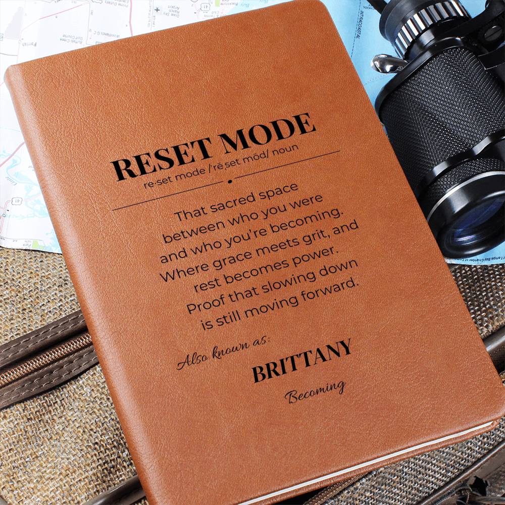 RESET MODE Productivity Journal – Daily Brain Dump & Mental Reset Stationery, Personalize, Customize Name