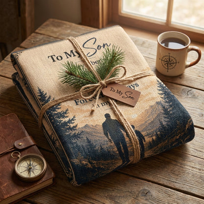 To My Son Woven Blanket | Forever & Always Gift from Dad