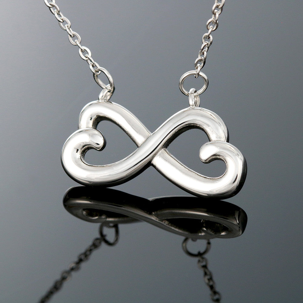 Mom & Daughter Infinity Heart Necklace Gift, Gold or Silver Sideways Infinity Pendant, Mother Daughter Jewelry Keepsake