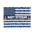 Navy Veteran Velveteen Blanket – Blue Camo, Honor Courage Commitment | US Navy Veteran Gift