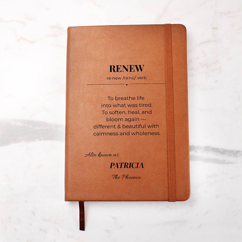 RENEW Self-Care Journal – Guided Daily Reflection for Positivity & Fresh Starts, Personalize, Custom Name