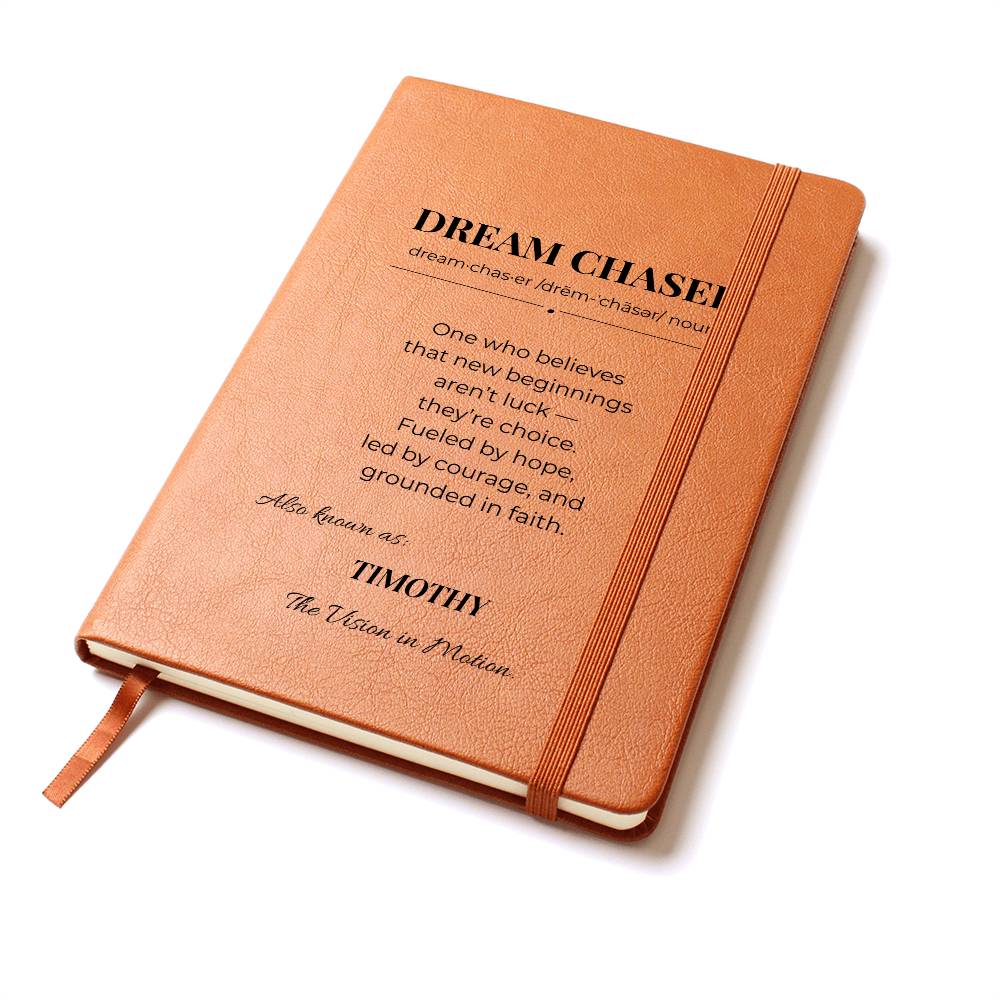 DREAM CHASER Journal – Daily Goal Planner & Manifestation Notebook for Ambition, Personalize, Customize Name