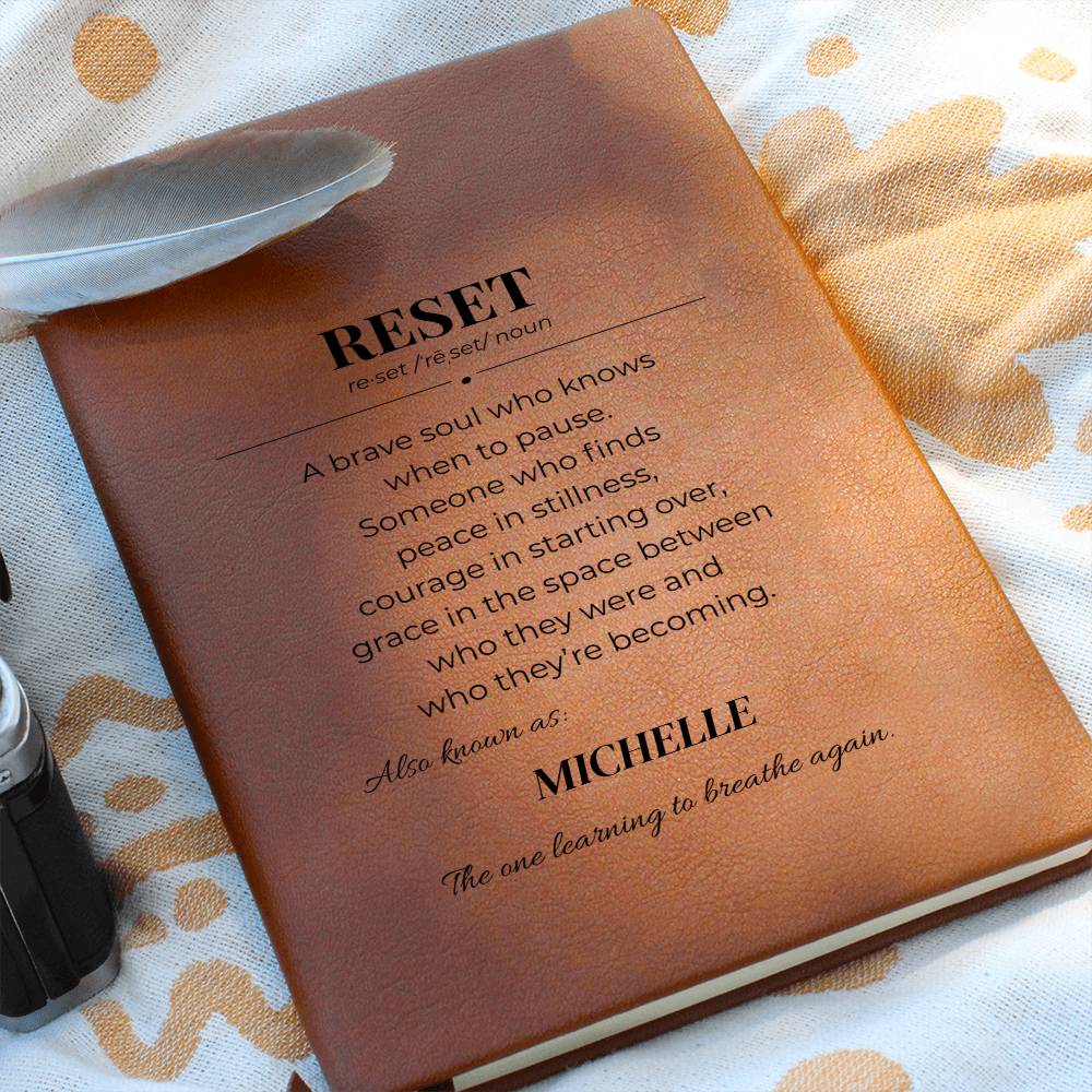 RESET Daily Reflection Journal – Mental Clarity & Goal Tracking Notebook, Personalize, Custom Name