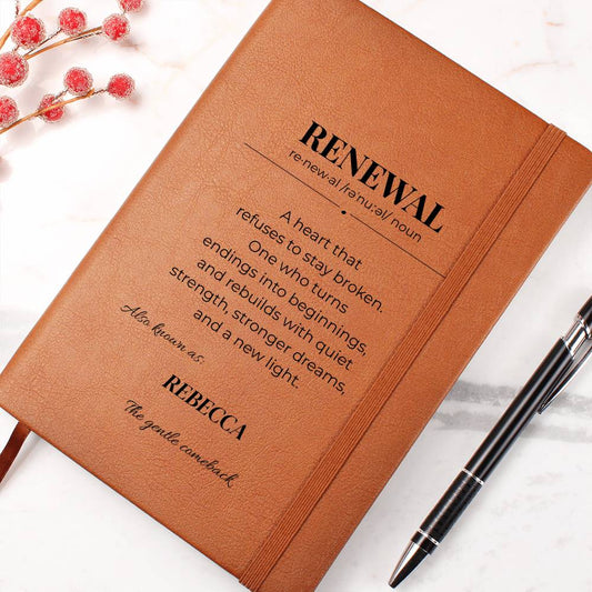 RENEWAL Guided Journal – The Perfect Gift for Fresh Starts, Growth & Positive Mindsets, Personalize, Customize Name