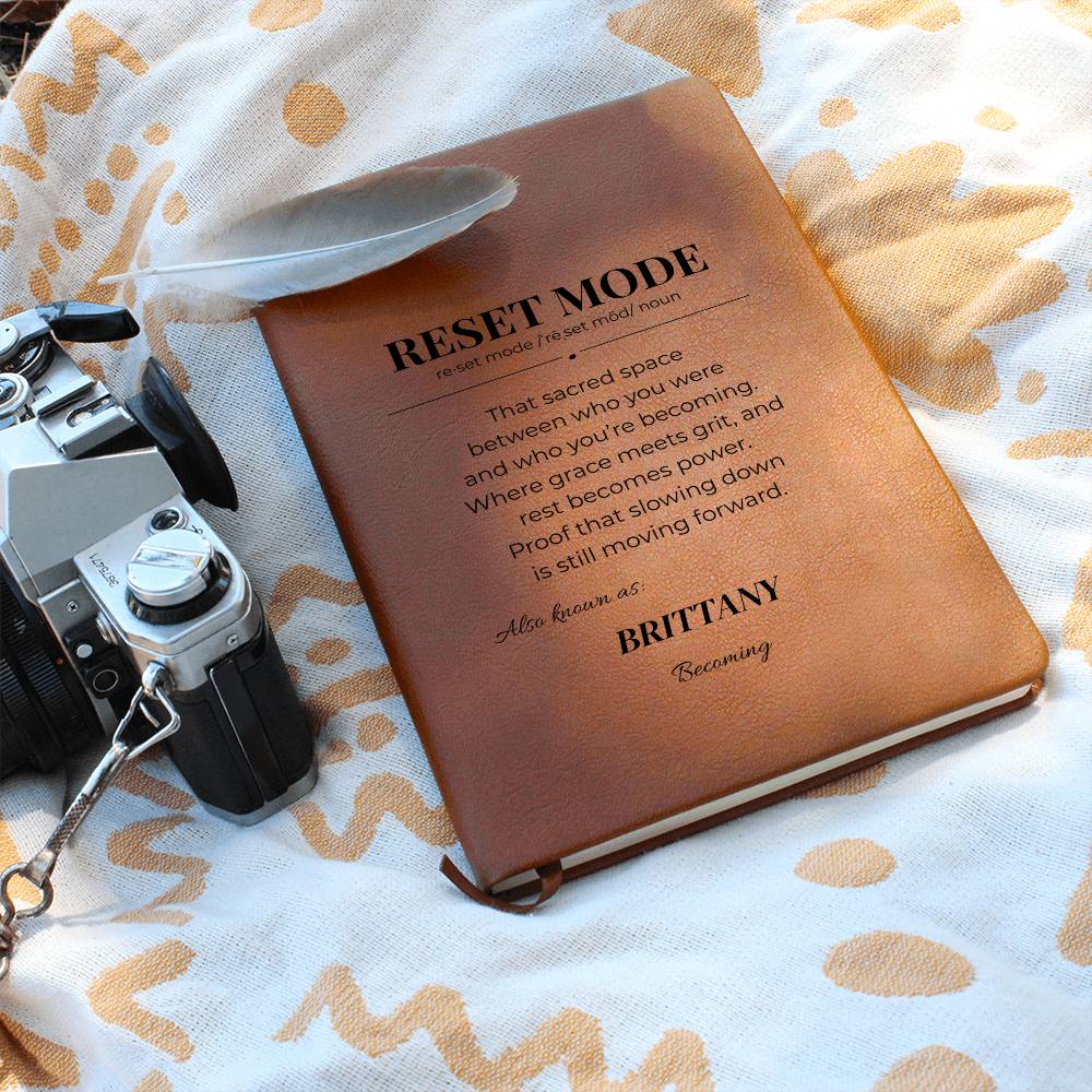 RESET MODE Productivity Journal – Daily Brain Dump & Mental Reset Stationery, Personalize, Customize Name