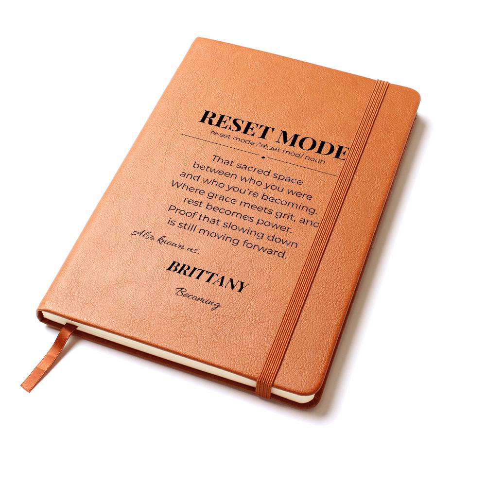 RESET MODE Productivity Journal – Daily Brain Dump & Mental Reset Stationery, Personalize, Customize Name