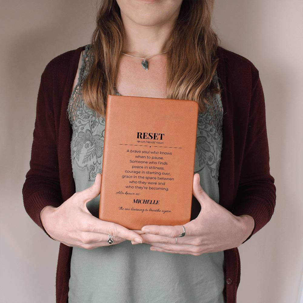 RESET Daily Reflection Journal – Mental Clarity & Goal Tracking Notebook, Personalize, Custom Name