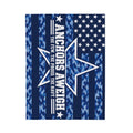 Anchors Aweigh Navy Velveteen Blanket – Blue Camo Patriotic Throw | US Navy Veteran Gift