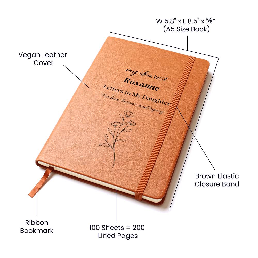 Letters Left Behind: A Mother’s/Father’s Written Legacy – Heirloom Daughter Journal, Personalize, Custom Name