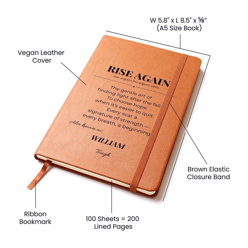 RISE AGAIN Journal – Daily Reflection & Resilience Notebook for Personal Growth, Personalize, Customize Name