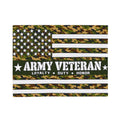 Army Veteran Velveteen Blanket – Woodland Camo, Loyalty Duty Honor | Military Retirement Gift