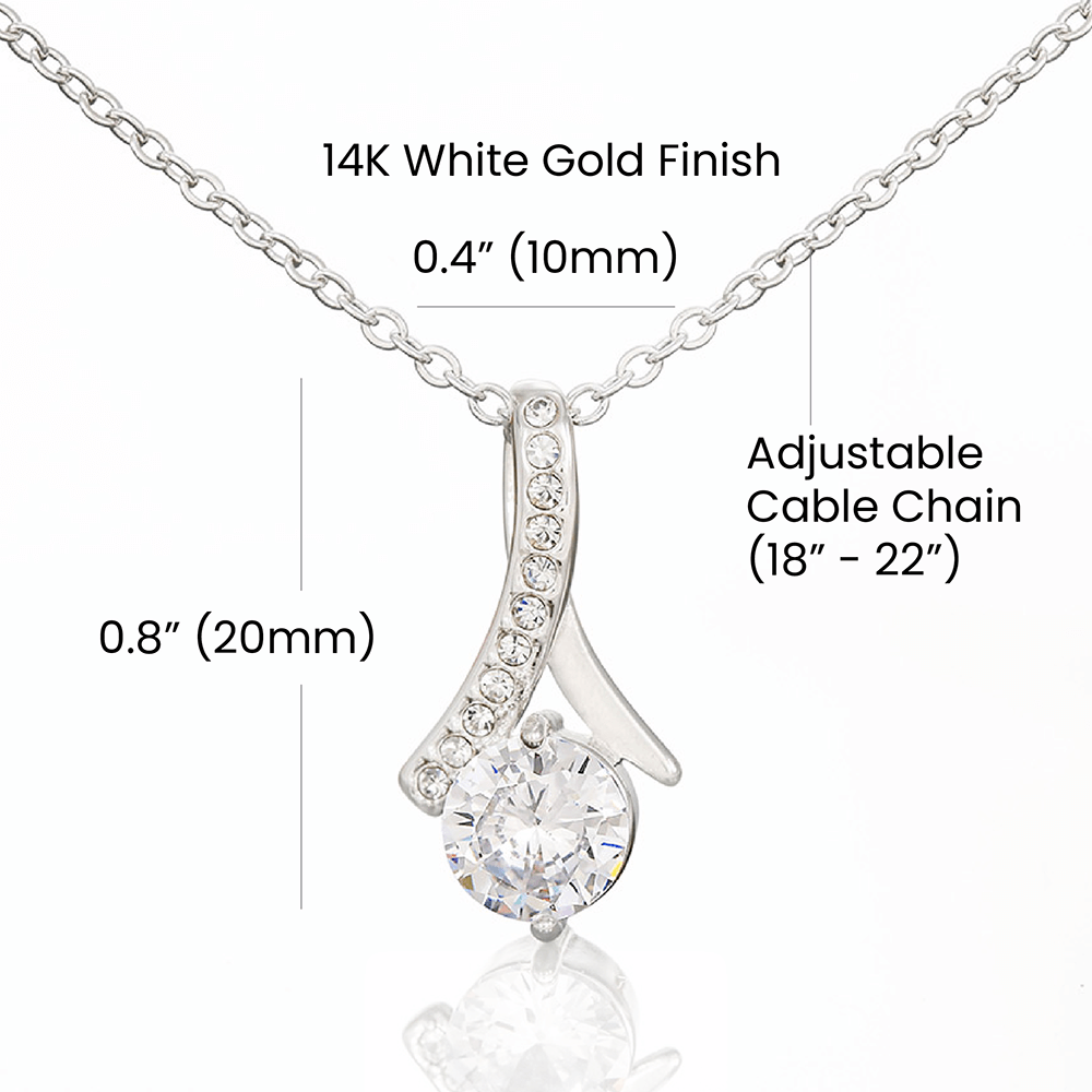 To My Mom Ribbon Love Bond Necklace, Gold or Silver Pendant, Mother’s Day, Birthday, Just Because Gift