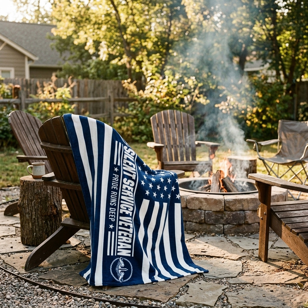 Silent Service Veteran Velveteen Blanket – Pride Runs Deep | Navy Submarine Veteran Gift