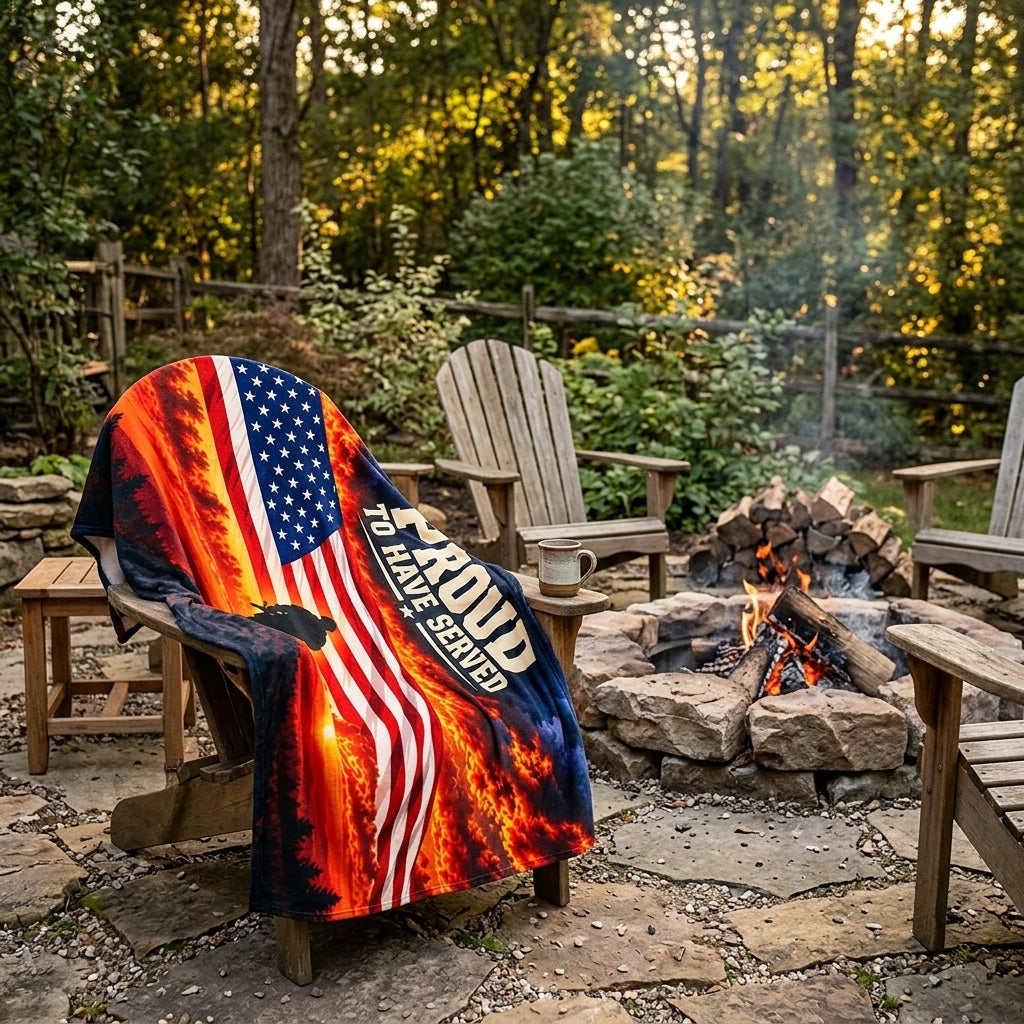 Proud to Have Served Veteran Velveteen Blanket – Patriotic Military Appreciation Gift