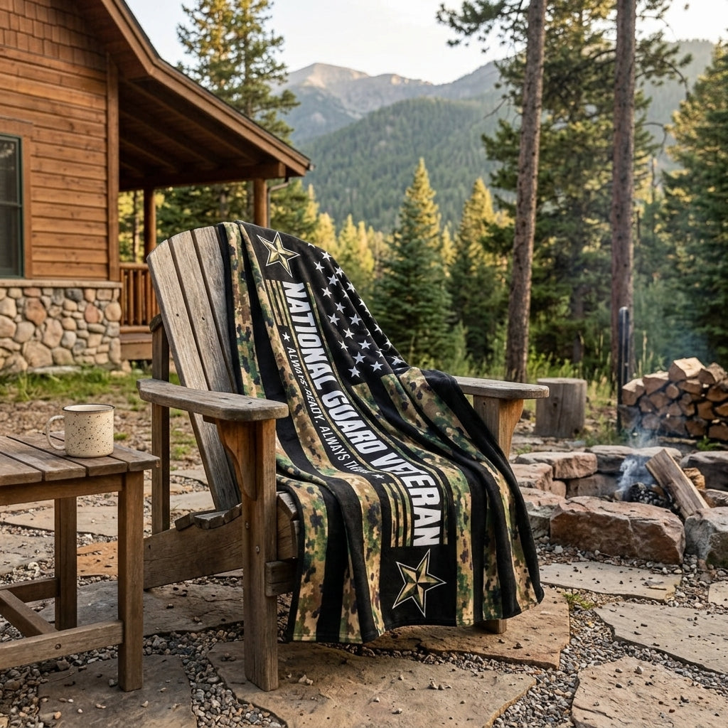 National Guard Veteran Velveteen Blanket – Always Ready, Always There | Military Appreciation Gift
