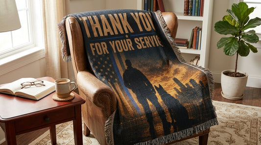 Thank You For Your Service Police K9 Woven Blanket | Law Enforcement Appreciation Gift