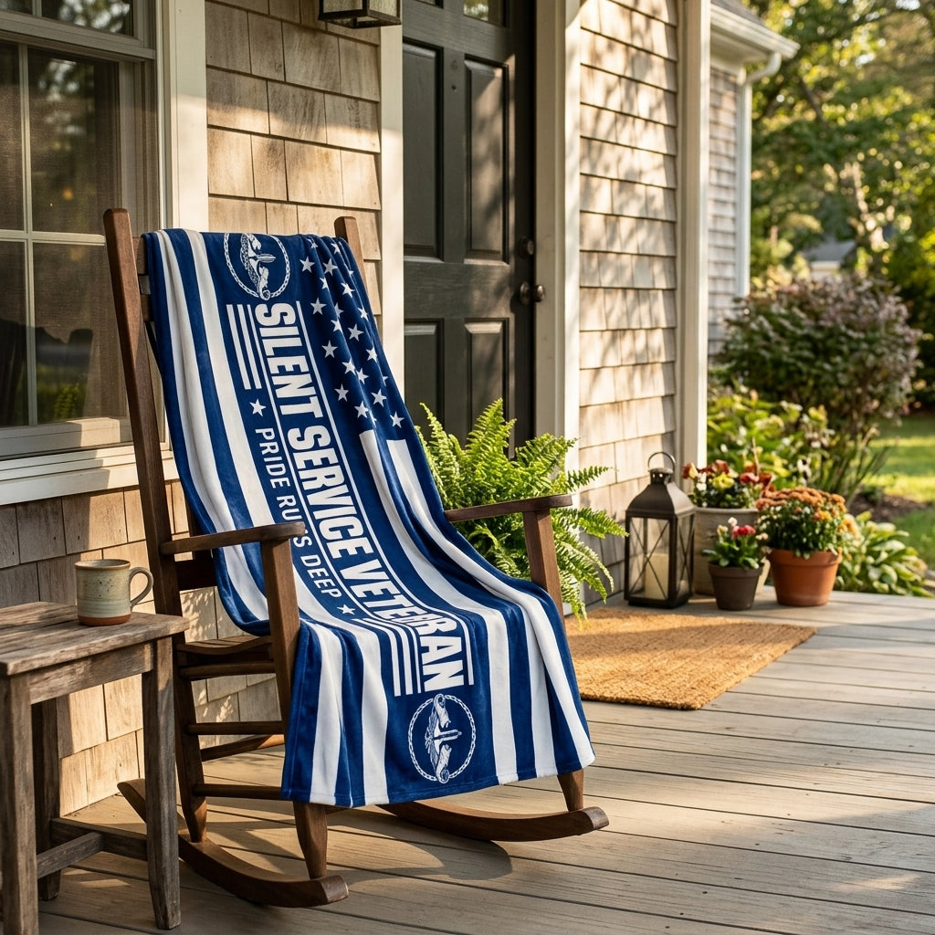 Silent Service Veteran Velveteen Blanket – Pride Runs Deep | Navy Submarine Veteran Gift