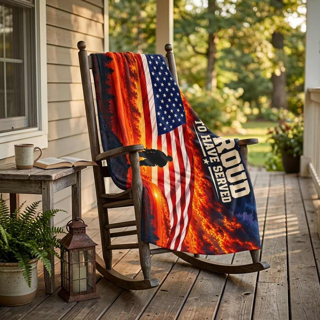 Proud to Have Served Veteran Velveteen Blanket – Patriotic Military Appreciation Gift
