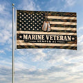 Marine Veteran Semper Fi Camouflage Flag with Dog Tags – Military Gift
