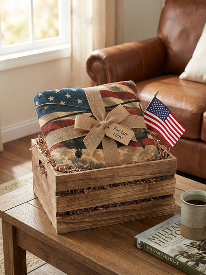 Army Helicopter Woven Blanket | Patriotic Military Gift