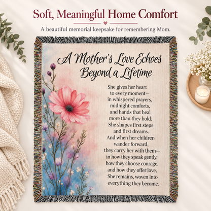 A Mother's Love Echoes Beyond a Lifetime Woven Memorial Blanket