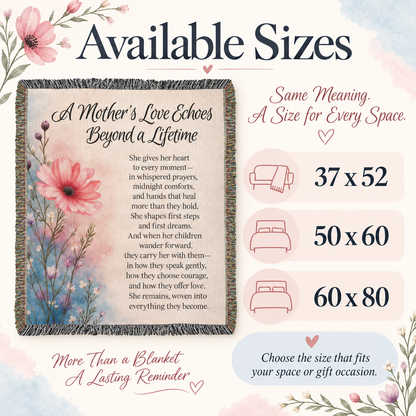 A Mother's Love Echoes Beyond a Lifetime Woven Memorial Blanket