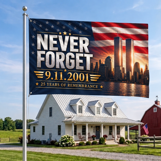 Never Forget 9/11 Memorial Flag – 25 Years of Remembrance 2001–2026