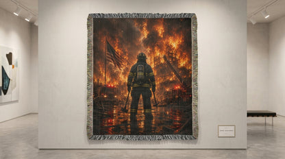 Firefighter Hero Woven Blanket | Patriotic First Responder Gift