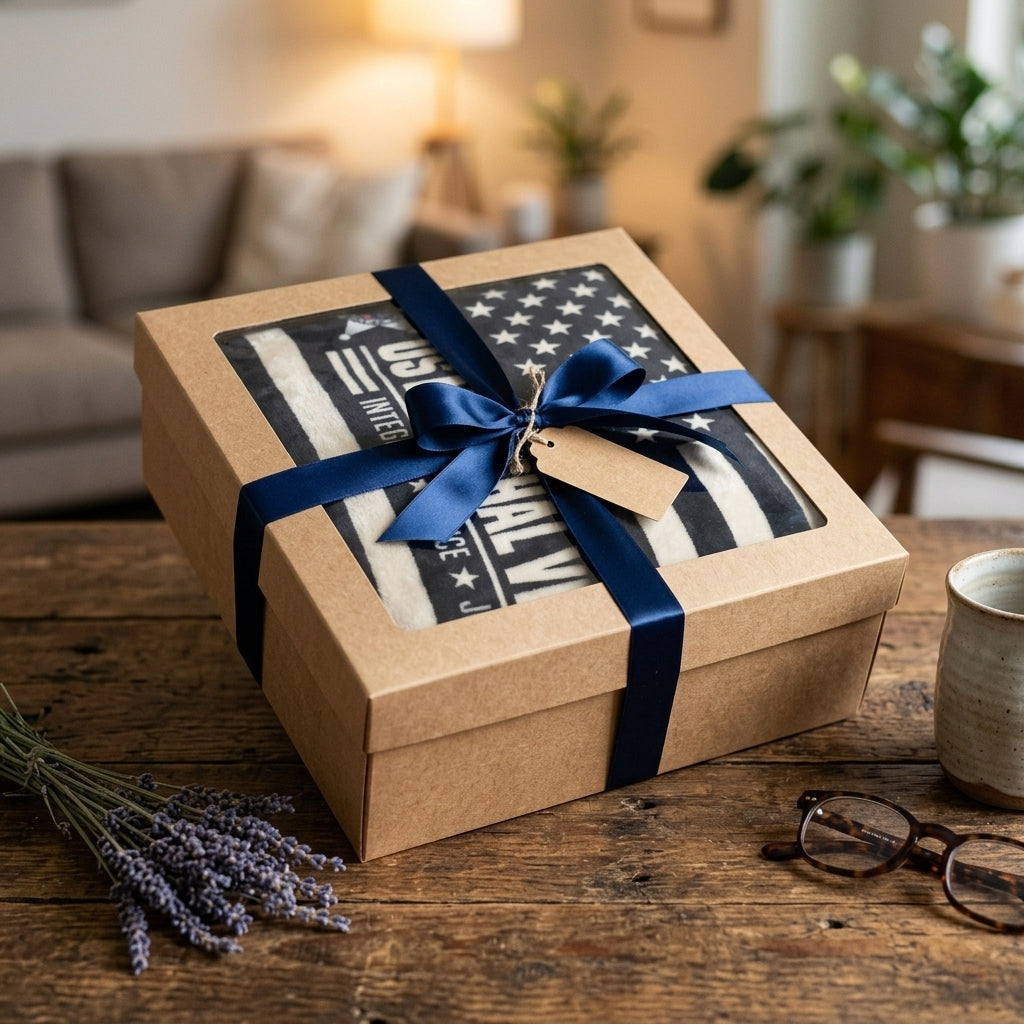 US Marshal Veteran Velveteen Blanket – Integrity, Service, Justice | Law Enforcement Retirement Gift