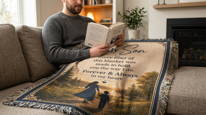 To My Son Woven Blanket | Forever & Always Gift from Mom