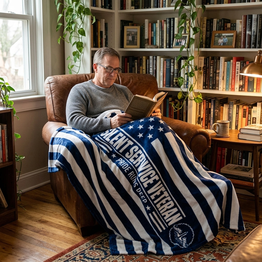 Silent Service Veteran Velveteen Blanket – Pride Runs Deep | Navy Submarine Veteran Gift