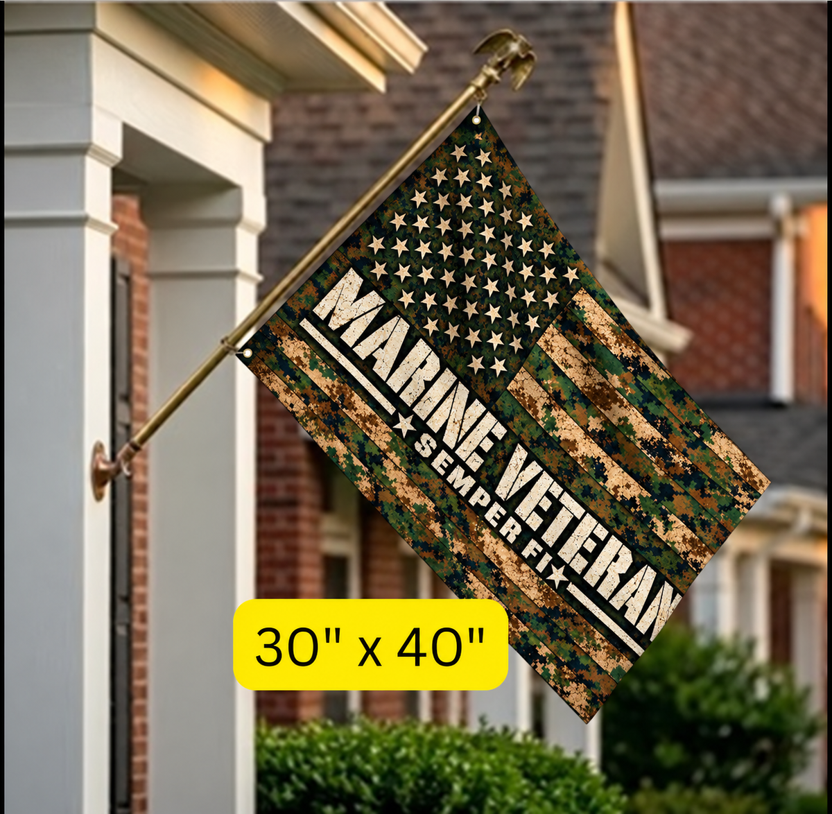 Marine Veteran Semper Fi Camouflage Flag – USMC Veteran Gift