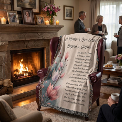 A Mother’s Love Memorial Woven Blanket | Sympathy Gift for Mom