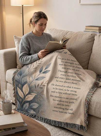 A Father’s Love Memorial Woven Blanket | Sympathy Gift for Dad
