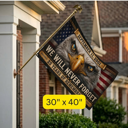 September 11 Memorial Eagle Flag – We Will Never Forget | 25 Years of Remembrance