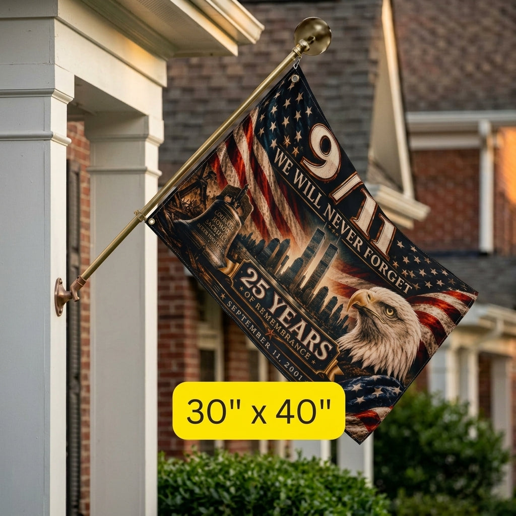 9/11 Remembrance Flag – 25 Years of Remembrance Patriotic Memorial Flag – We Will Never Forget