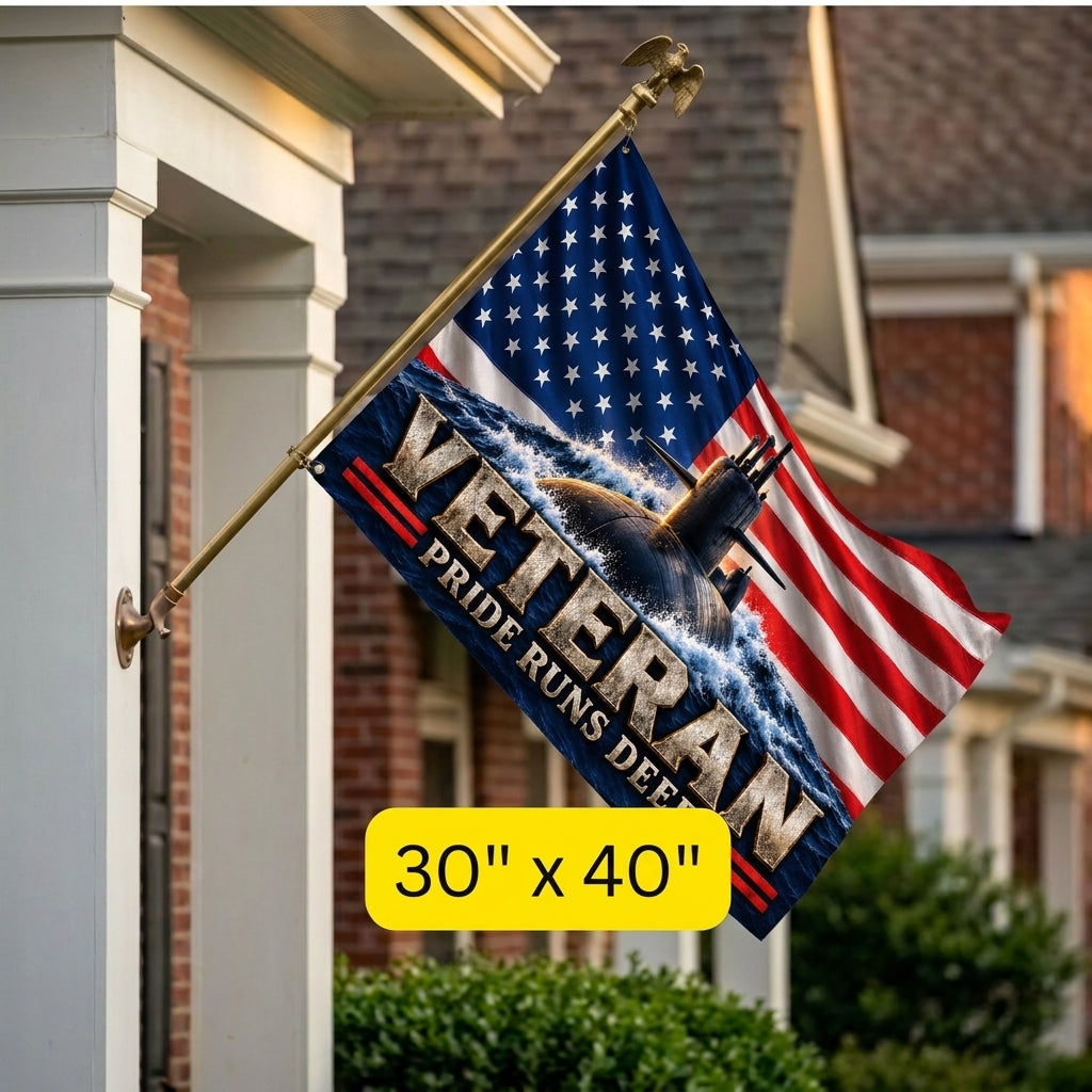 Silent Service Veteran Flag – Submarine Veteran Flag – Pride Runs Deep Military Gift