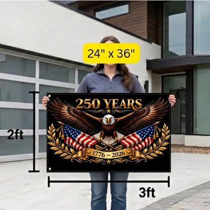 250 Years of America Commemorative Flag – Eagle & American Flags, 1776–2026 Patriotic Flag