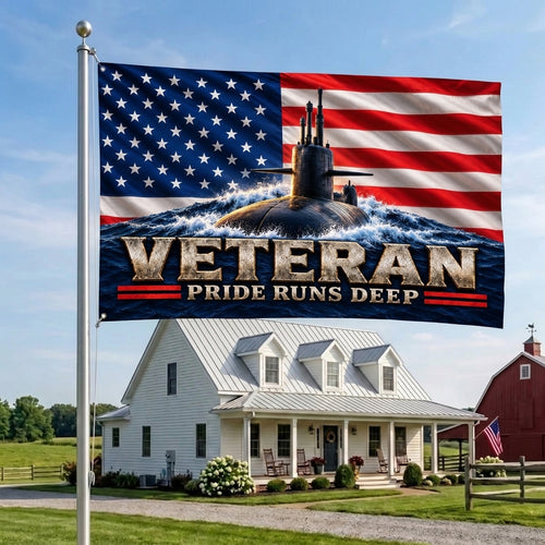 Silent Service Veteran Flag – Submarine Veteran Flag – Pride Runs Deep Military Gift