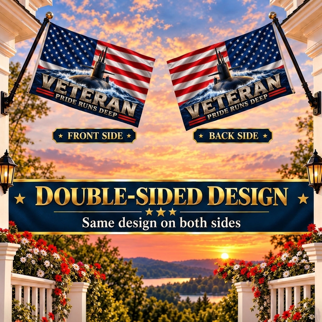 Silent Service Veteran Flag – Submarine Veteran Flag – Pride Runs Deep Military Gift