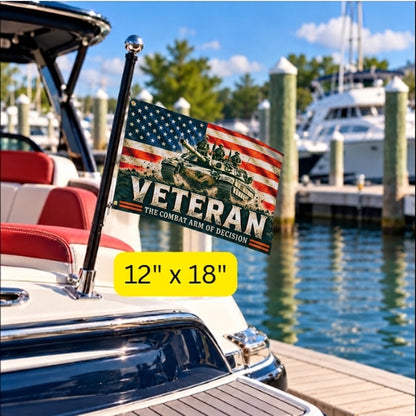 Army Tank Veteran Flag – Armor Veteran Patriotic Flag – The Combat Arm of Decision