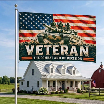 Army Tank Veteran Flag – Armor Veteran Patriotic Flag – The Combat Arm of Decision
